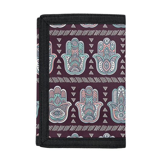Hamsa Symbol Pattern Print Trifold Wallet
