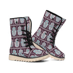 Hamsa Symbol Pattern Print Winter Boots