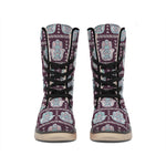 Hamsa Symbol Pattern Print Winter Boots