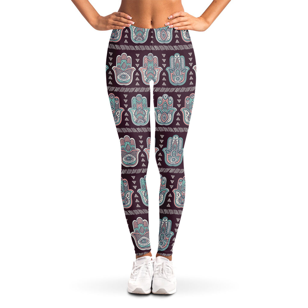 Hamsa Symbol Pattern Print Women's Leggings