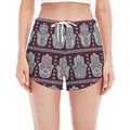 Hamsa Symbol Pattern Print Women's Split Running Shorts