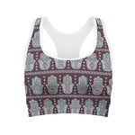 Hamsa Symbol Pattern Print Women's Sports Bra