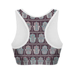 Hamsa Symbol Pattern Print Women's Sports Bra