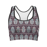 Hamsa Symbol Pattern Print Women's Sports Bra
