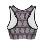 Hamsa Symbol Pattern Print Women's Sports Bra