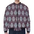 Hamsa Symbol Pattern Print Zip Sleeve Bomber Jacket