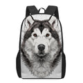 Hand Drawn Alaskan Malamute Print 17 Inch Backpack