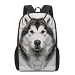 Hand Drawn Alaskan Malamute Print 17 Inch Backpack