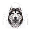Hand Drawn Alaskan Malamute Print Adjustable Apron