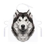 Hand Drawn Alaskan Malamute Print Adjustable Apron