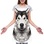 Hand Drawn Alaskan Malamute Print Adjustable Apron