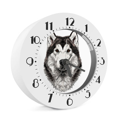 Hand Drawn Alaskan Malamute Print Alarm Clock