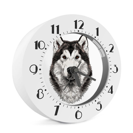 Hand Drawn Alaskan Malamute Print Alarm Clock