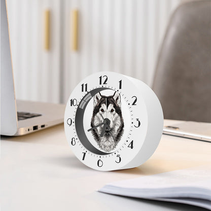 Hand Drawn Alaskan Malamute Print Alarm Clock