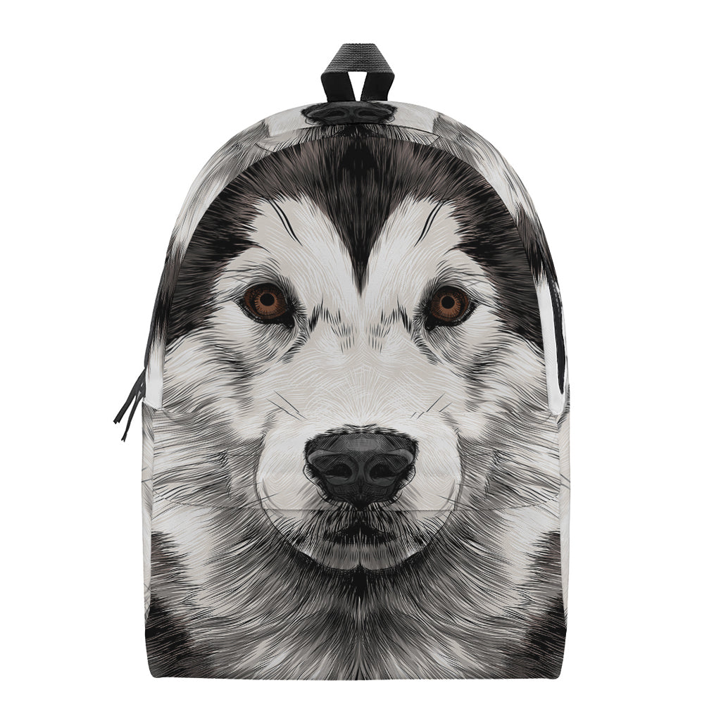 Hand Drawn Alaskan Malamute Print Backpack