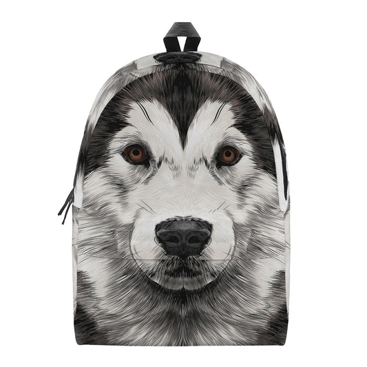 Hand Drawn Alaskan Malamute Print Backpack