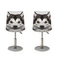 Hand Drawn Alaskan Malamute Print Bar Stool Covers