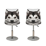 Hand Drawn Alaskan Malamute Print Bar Stool Covers