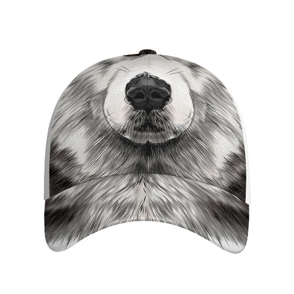 Hand Drawn Alaskan Malamute Print Baseball Cap