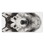 Hand Drawn Alaskan Malamute Print Beach Towel