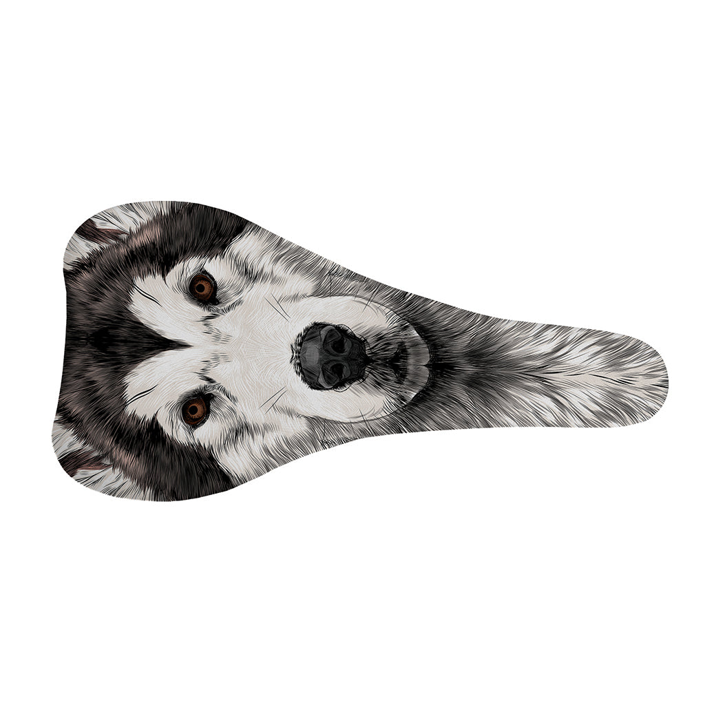 Hand Drawn Alaskan Malamute Print Bicycle Seat Cover