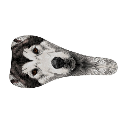 Hand Drawn Alaskan Malamute Print Bicycle Seat Cover