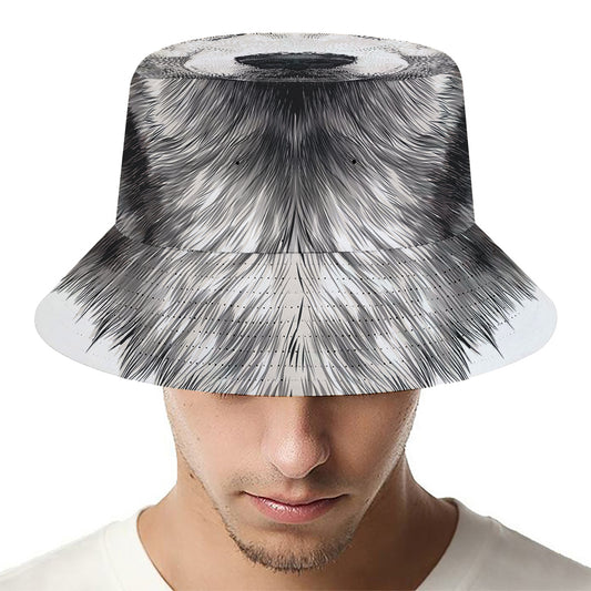 Hand Drawn Alaskan Malamute Print Bucket Hat