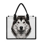 Hand Drawn Alaskan Malamute Print Canvas Tote Bag