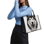 Hand Drawn Alaskan Malamute Print Canvas Tote Bag