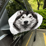 Hand Drawn Alaskan Malamute Print Car Side Mirror Covers