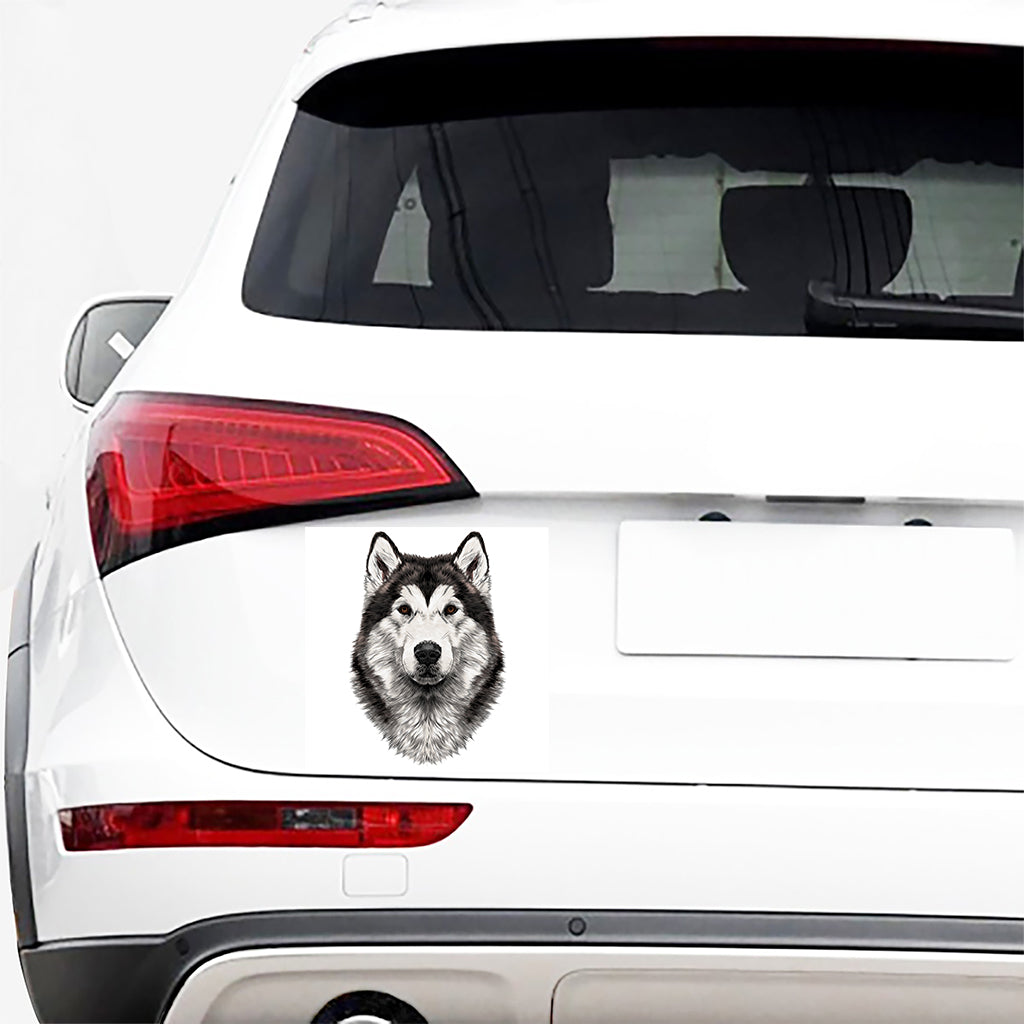 Hand Drawn Alaskan Malamute Print Car Sticker