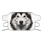 Hand Drawn Alaskan Malamute Print Car Windshield Snow Cover