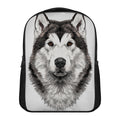 Hand Drawn Alaskan Malamute Print Casual Backpack
