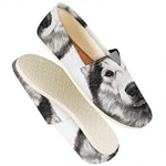 Hand Drawn Alaskan Malamute Print Casual Shoes