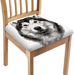 Hand Drawn Alaskan Malamute Print Chair Cushion Cover