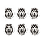 Hand Drawn Alaskan Malamute Print Coaster Set