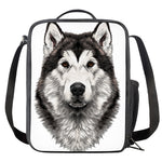 Hand Drawn Alaskan Malamute Print Crossbody Lunch Bag