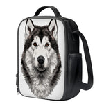 Hand Drawn Alaskan Malamute Print Crossbody Lunch Bag