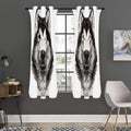 Hand Drawn Alaskan Malamute Print Grommet Curtain Panels