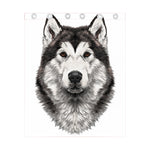 Hand Drawn Alaskan Malamute Print Curtain