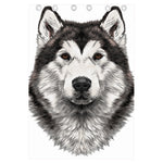 Hand Drawn Alaskan Malamute Print Curtain