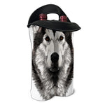 Hand Drawn Alaskan Malamute Print Double Neoprene Wine Tote