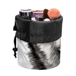 Hand Drawn Alaskan Malamute Print Drawstring Makeup Bag