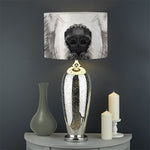 Hand Drawn Alaskan Malamute Print Drum Lamp Shade