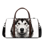 Hand Drawn Alaskan Malamute Print Duffle Bag
