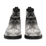 Hand Drawn Alaskan Malamute Print Flat Ankle Boots