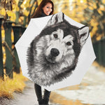 Hand Drawn Alaskan Malamute Print Foldable Umbrella