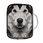 Hand Drawn Alaskan Malamute Print Front Pocket Bible Bag