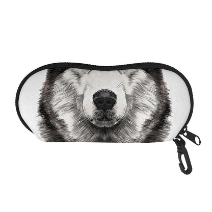 Hand Drawn Alaskan Malamute Print Glasses Case