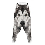 Hand Drawn Alaskan Malamute Print Hammer Pants